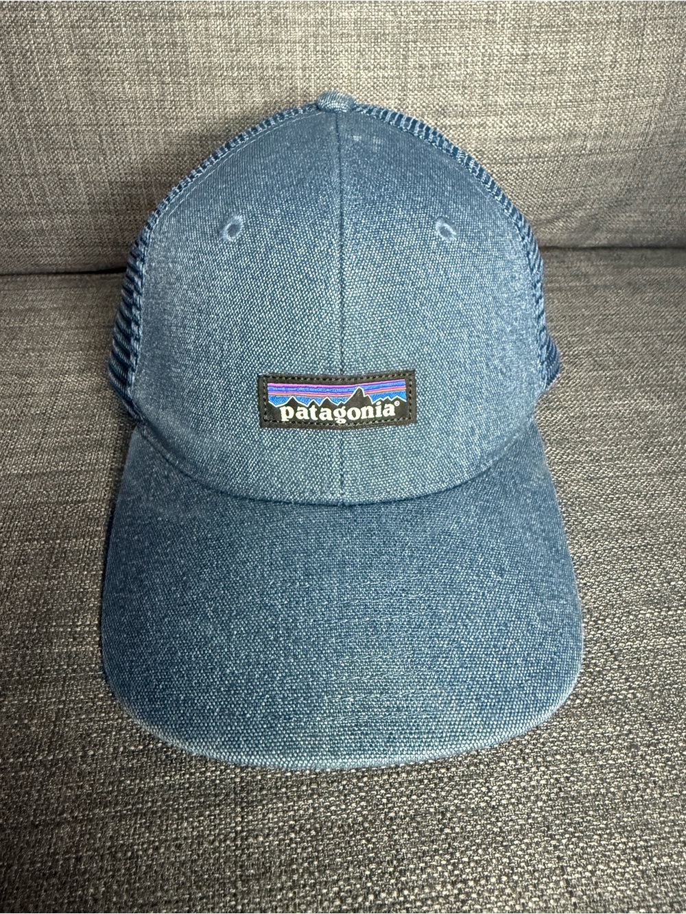 Patagonia Denim-Style Blue Mesh Back Cap